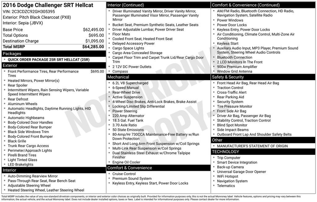 Used 2016 Dodge Challenger SRT Hellcat image 5