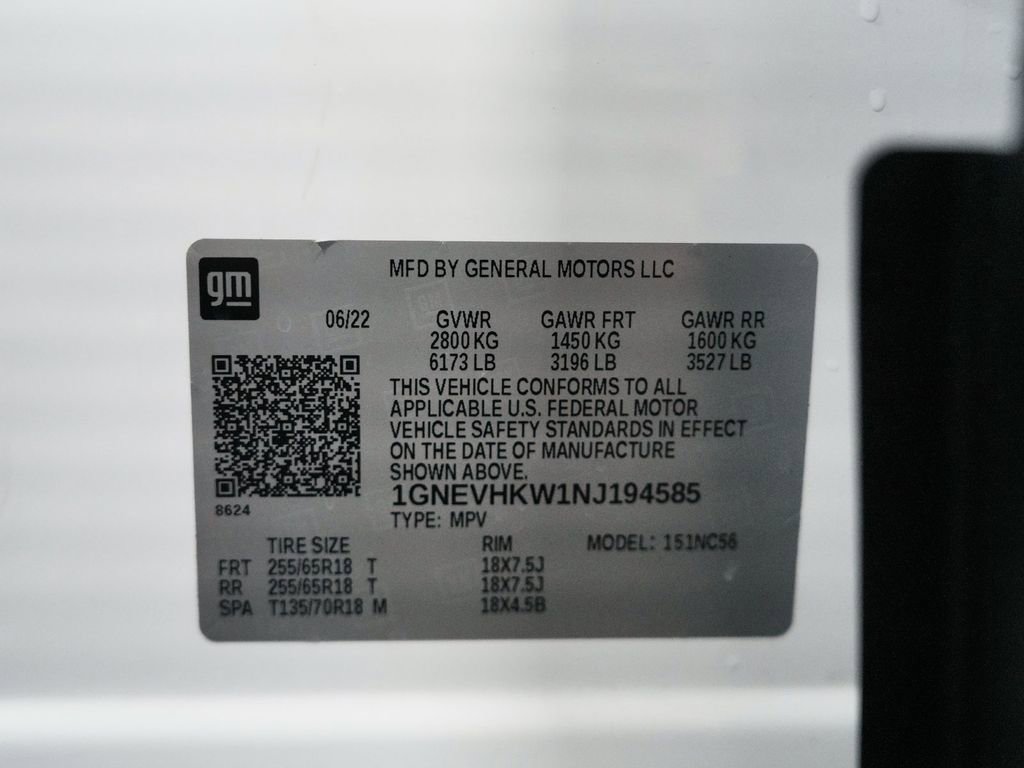 Used 2022 Chevrolet Traverse LT w/ LPO, Floor Liner Package AWD/4WD image 15