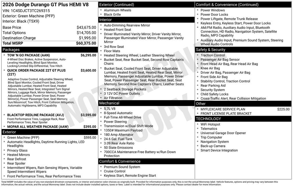 New 2026 Dodge Durango GT w/ Tow 'N Go Package AWD/4WD image 6