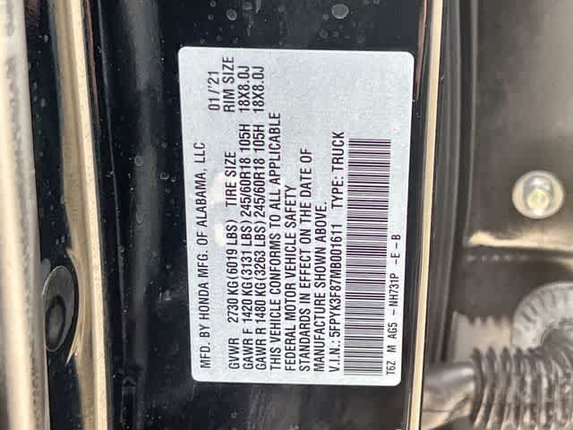 Certified 2021 Honda Ridgeline Black Edition image 22