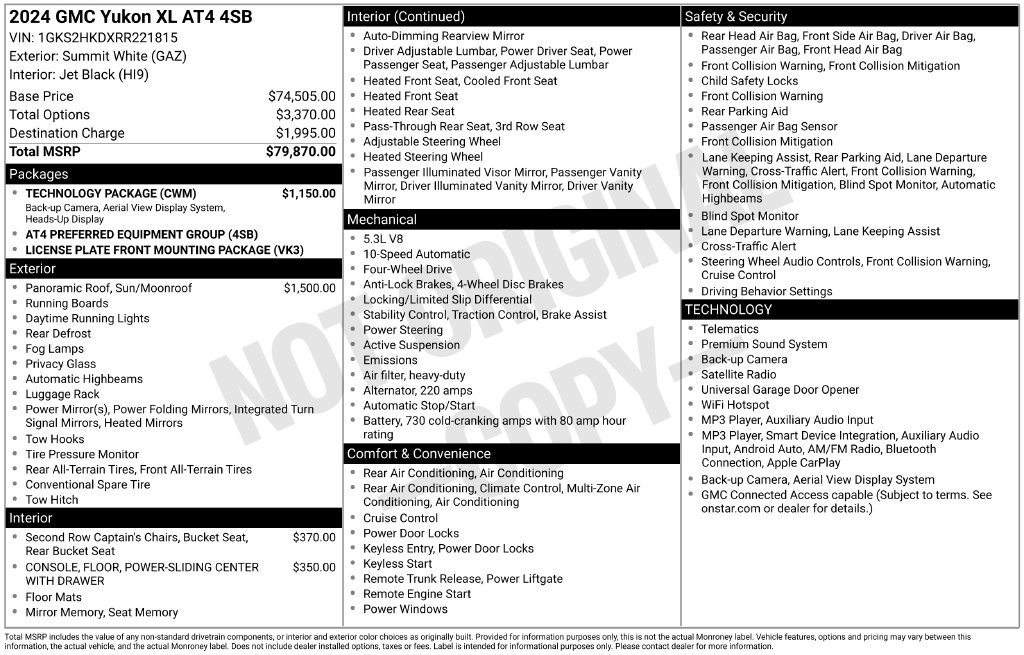 Used 2024 GMC Yukon XL AT4 w/ Technology Package AWD/4WD image 40