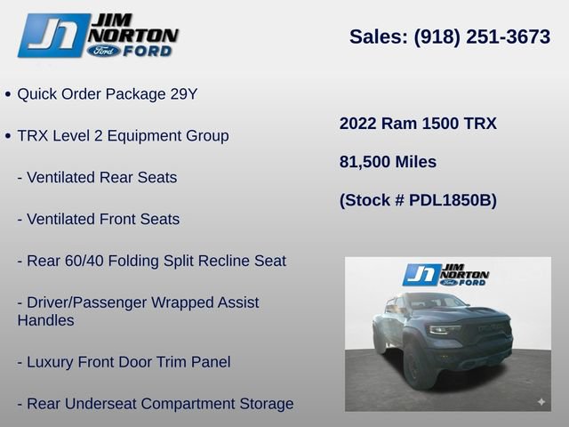 Used 2022 RAM 1500 TRX w/ TRX Level 2 Equipment Group AWD/4WD image 8