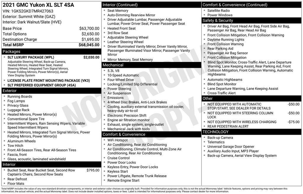 Used 2021 GMC Yukon XL SLT w/ SLT Luxury Package image 3