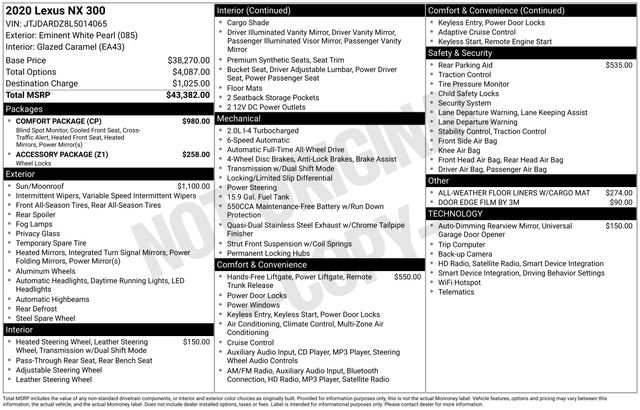 Used 2020 Lexus NX 300 AWD w/ Comfort Package image 15