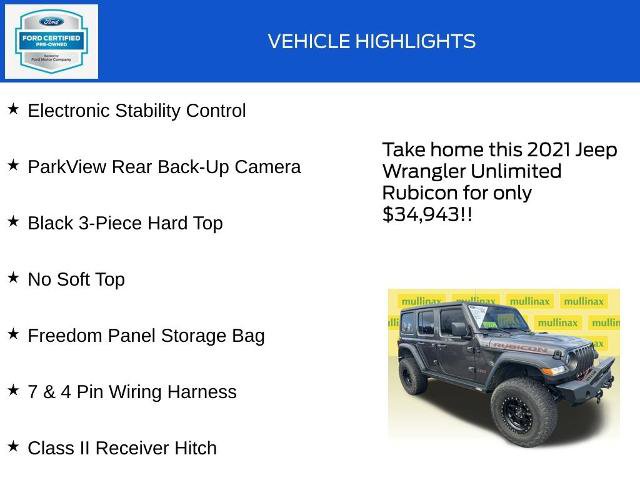 Used 2021 Jeep Wrangler Unlimited Rubicon AWD/4WD image 19
