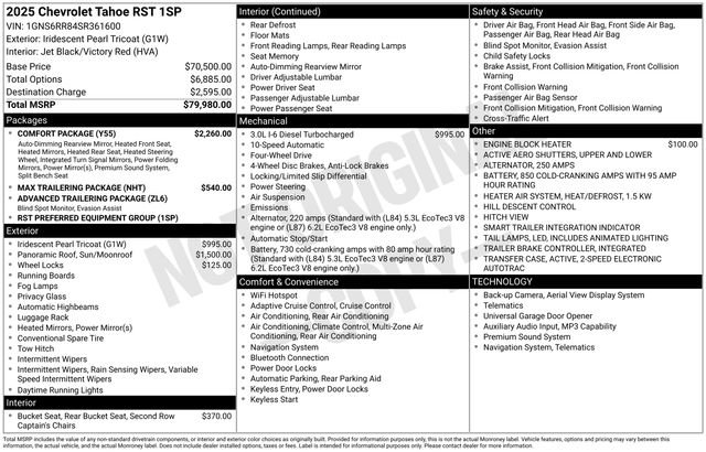 Used 2025 Chevrolet Tahoe RST w/ Comfort Package image 20