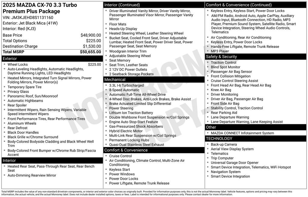 Used 2025 MAZDA CX-70 3.3 Turbo w/ Premium Plus Pkg image 2