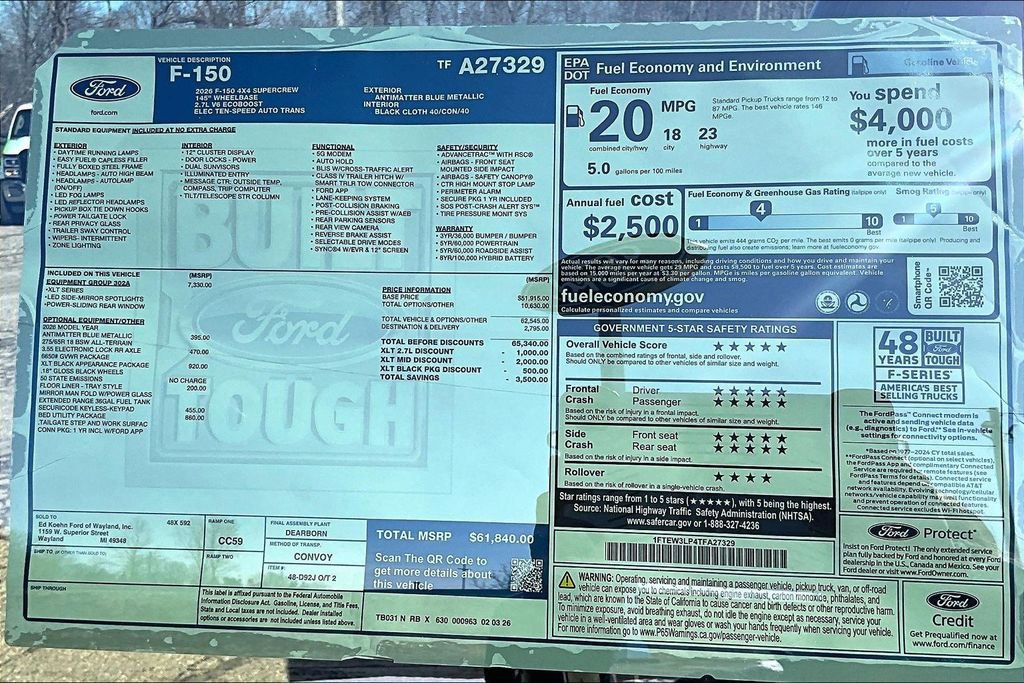 New 2026 Ford F150 XLT w/ Equipment Group 302A MID AWD/4WD image 13