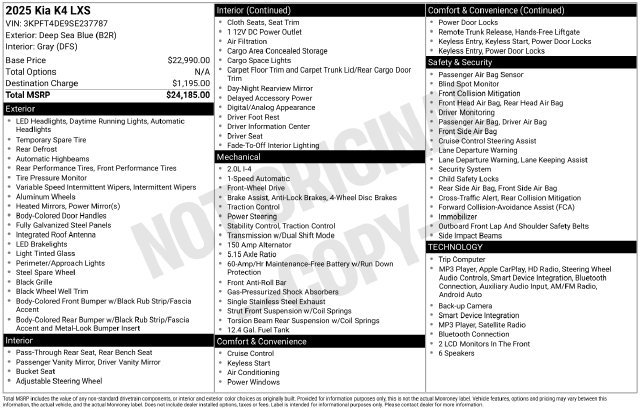 Certified 2025 Kia K4 FWD image 34
