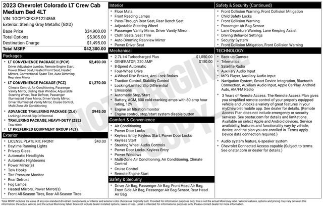 Used 2023 Chevrolet Colorado LT w/ LT Convenience Package II AWD/4WD image 3