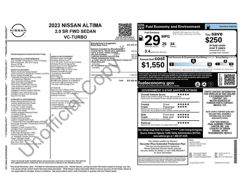 Used 2023 Nissan Altima 2.0 SR FWD image 5
