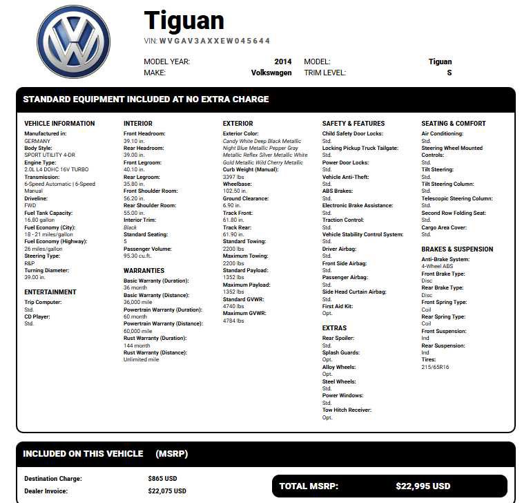 Used 2014 Volkswagen Tiguan SE FWD image 33