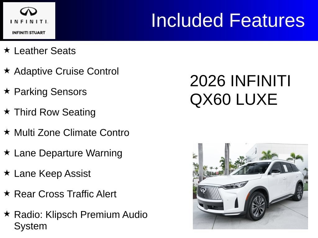 Certified 2026 INFINITI QX60 Luxe w/ Cargo Package FWD image 4