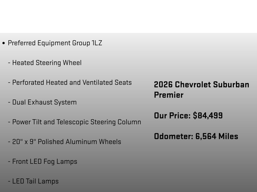 Certified 2026 Chevrolet Suburban Premier w/ Sun And Tow Package AWD/4WD image 18