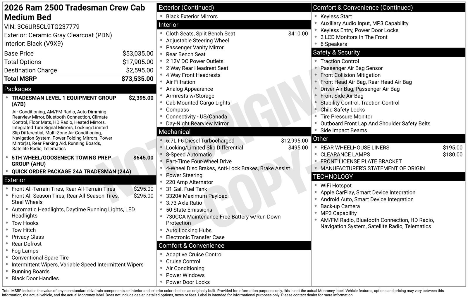 New 2026 RAM 2500 Tradesman image 26