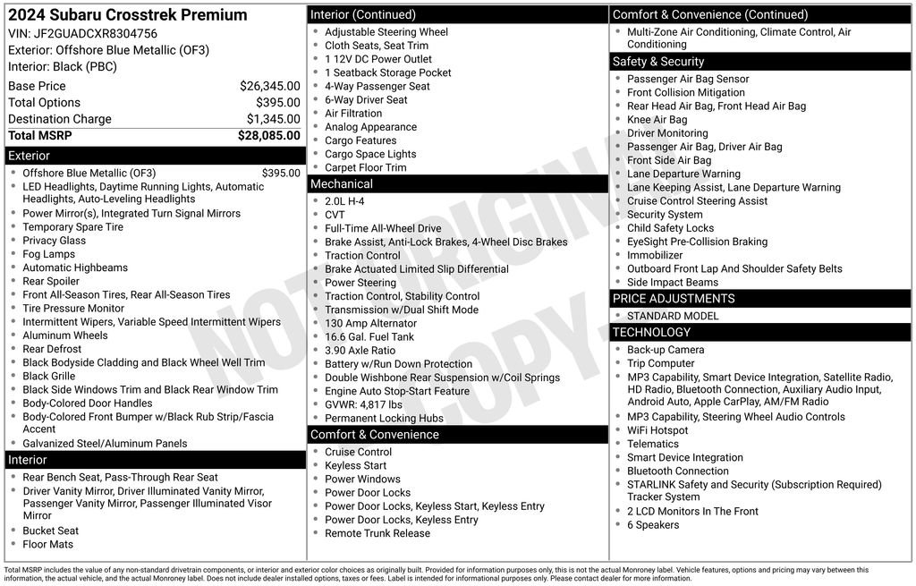 Used 2024 Subaru Crosstrek 2.0i Premium AWD/4WD image 40