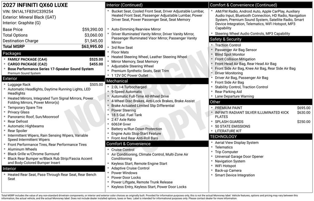 Certified 2027 INFINITI QX60 Luxe w/ Family Package AWD/4WD image 3