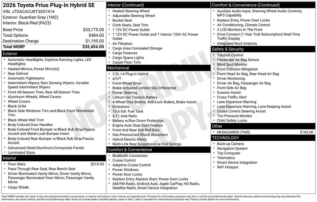 Used 2026 Toyota Prius Plug-In Hybrid FWD image 34