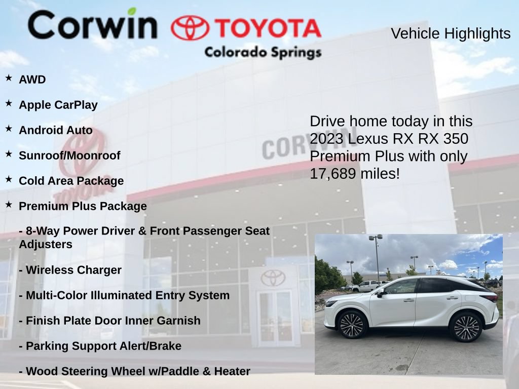 Used 2023 Lexus RX 350 Premium Plus w/ Cold Area Package AWD/4WD image 7