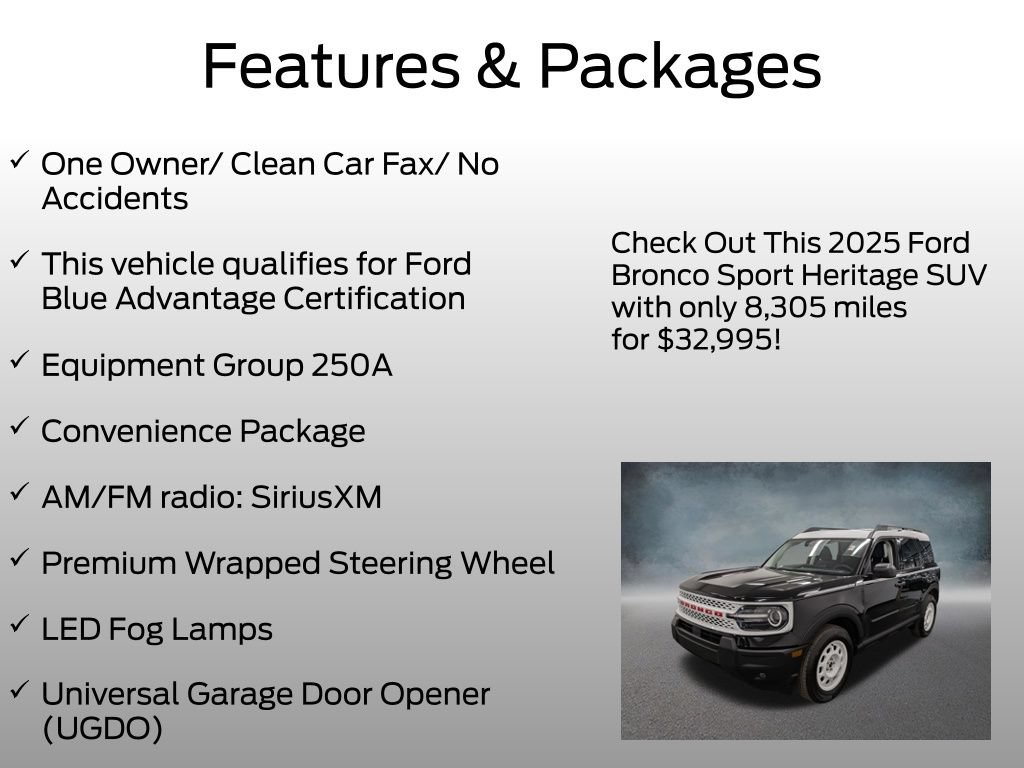 Certified 2025 Ford Bronco Sport Heritage w/ Convenience Package AWD/4WD image 4