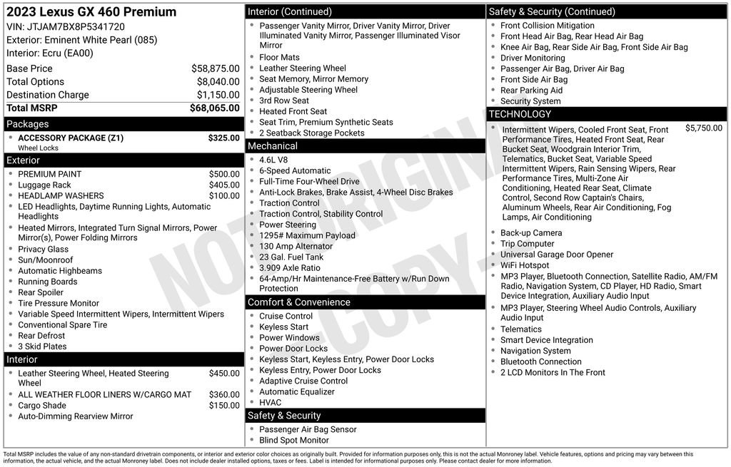 Used 2023 Lexus GX 460 Premium w/ Accessory Package AWD/4WD image 3