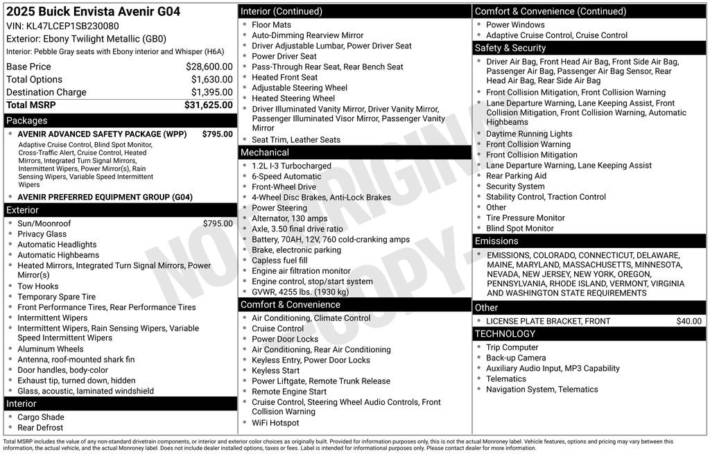 New 2025 Buick Envista Avenir image 6