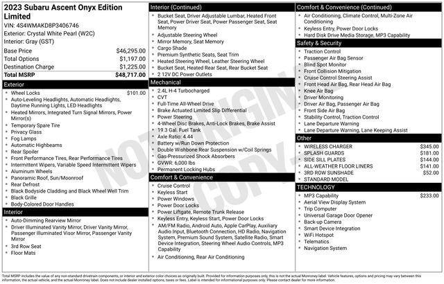 Used 2023 Subaru Ascent Onyx Edition Limited image 7