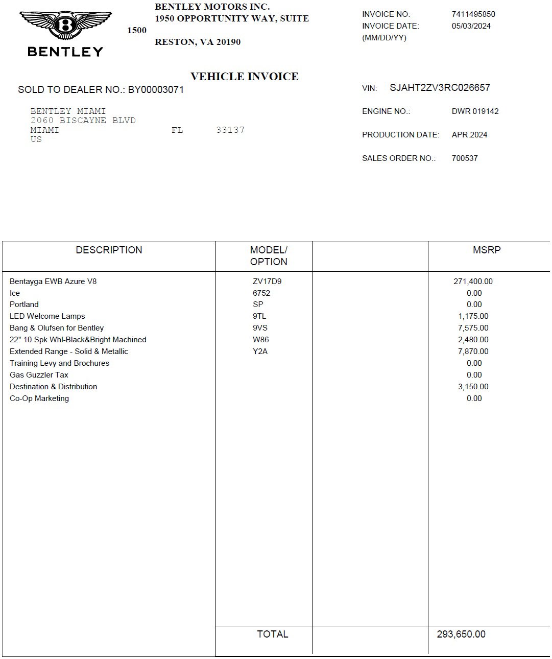 Used 2024 Bentley Bentayga Extended Wheelbase image 32