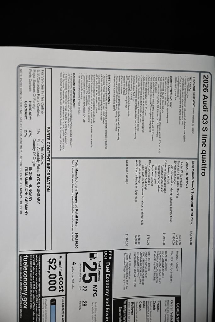 New 2026 Audi Q3 quattro 2.0T AWD/4WD image 25