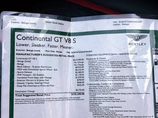 Used 2017 Bentley Continental GT V8 S AWD/4WD image 11