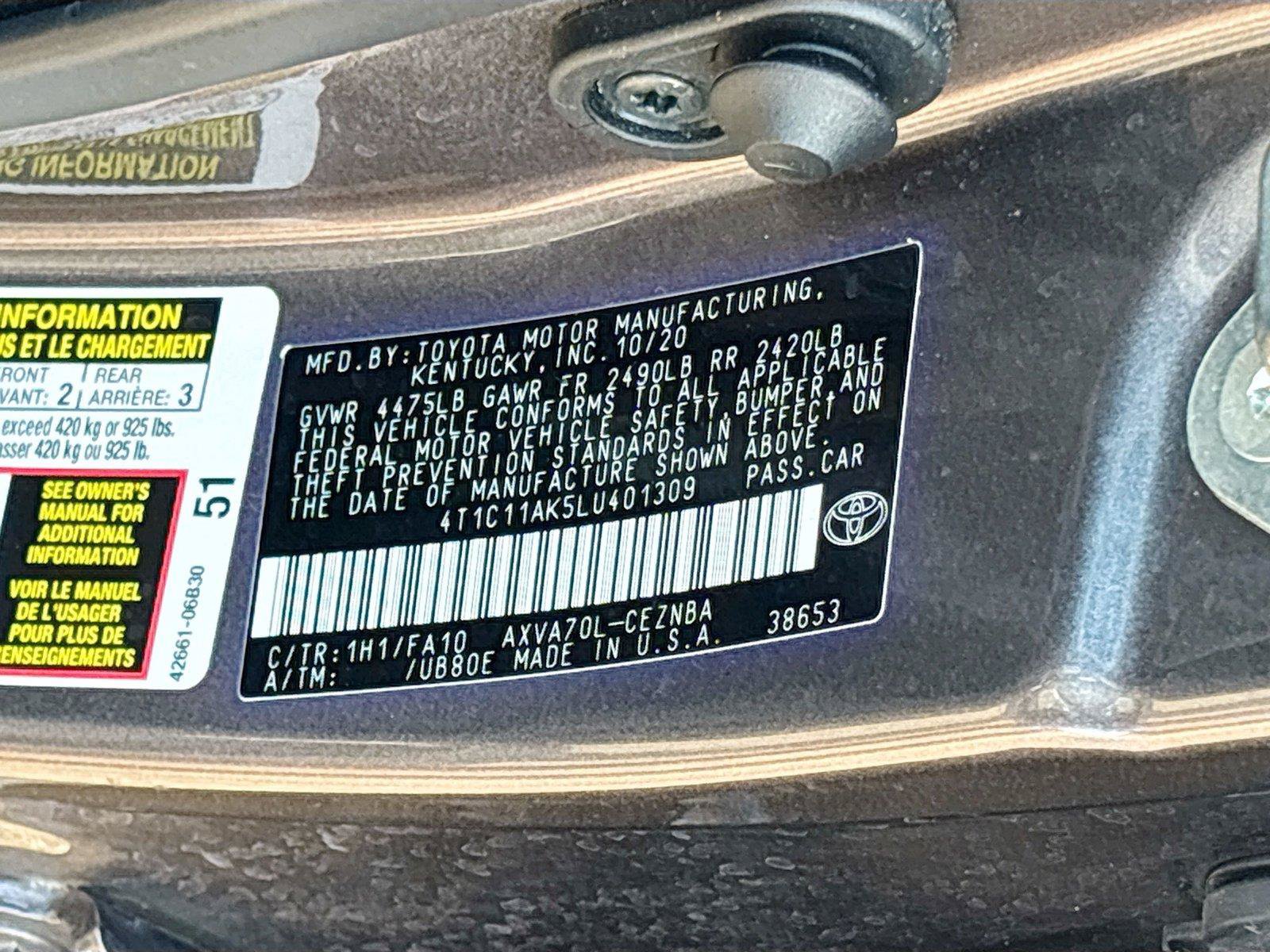 Used 2020 Toyota Camry LE FWD image 29