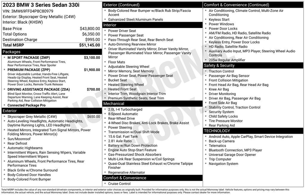 Used 2023 BMW 330i Sedan w/ M Sport Package RWD image 17