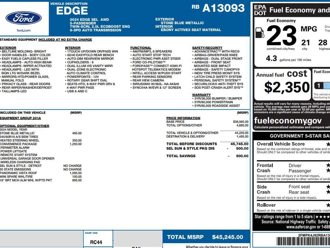 Used 2024 Ford Edge SEL w/ Convenience Package image 2