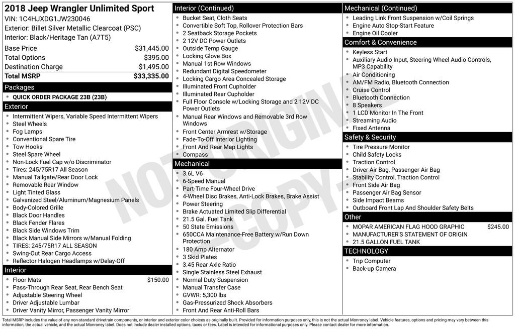 Used 2018 Jeep Wrangler Unlimited Sport AWD/4WD image 48