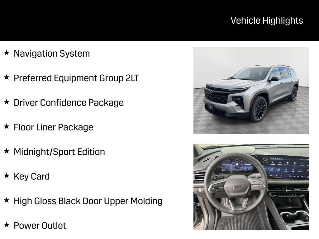 New 2026 Chevrolet Traverse LT w/ Midnight/Sport Edition AWD/4WD image 7