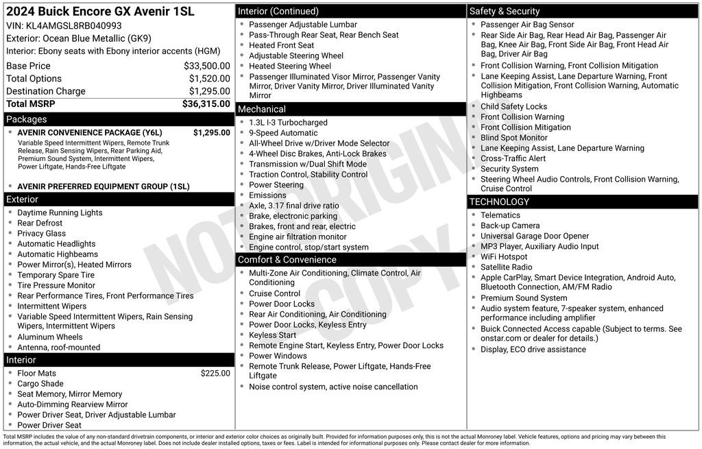 Used 2024 Buick Encore GX Avenir w/ Avenir Convenience Package AWD/4WD image 4