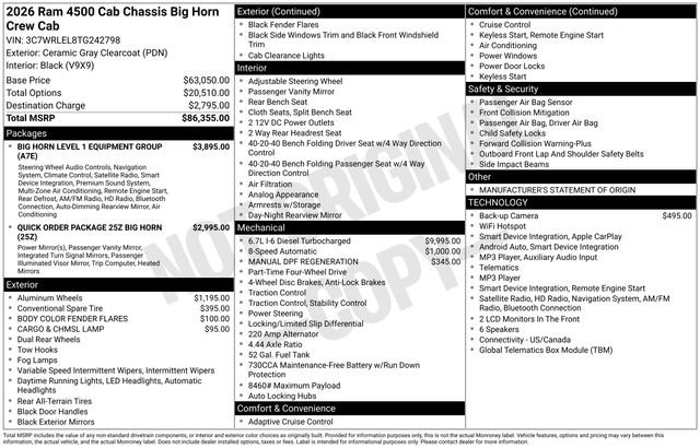 New 2026 RAM 4500 4x4 Crew Cab DRW image 79