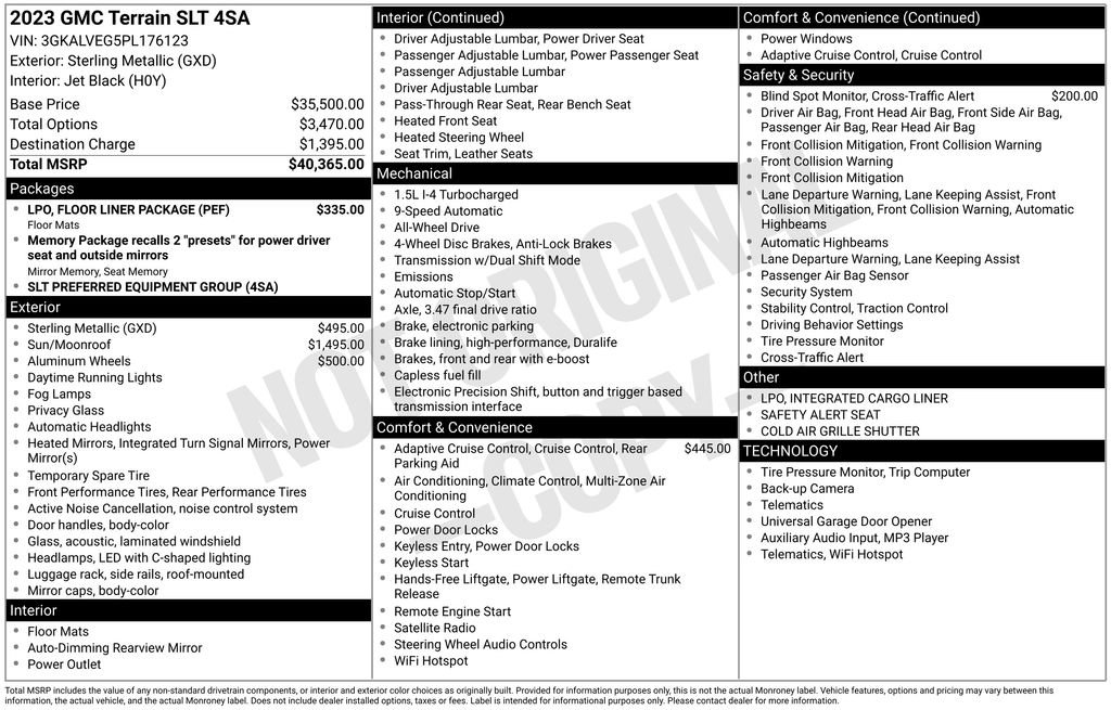 Certified 2023 GMC Terrain SLT w/ LPO, Floor Liner Package AWD/4WD image 6