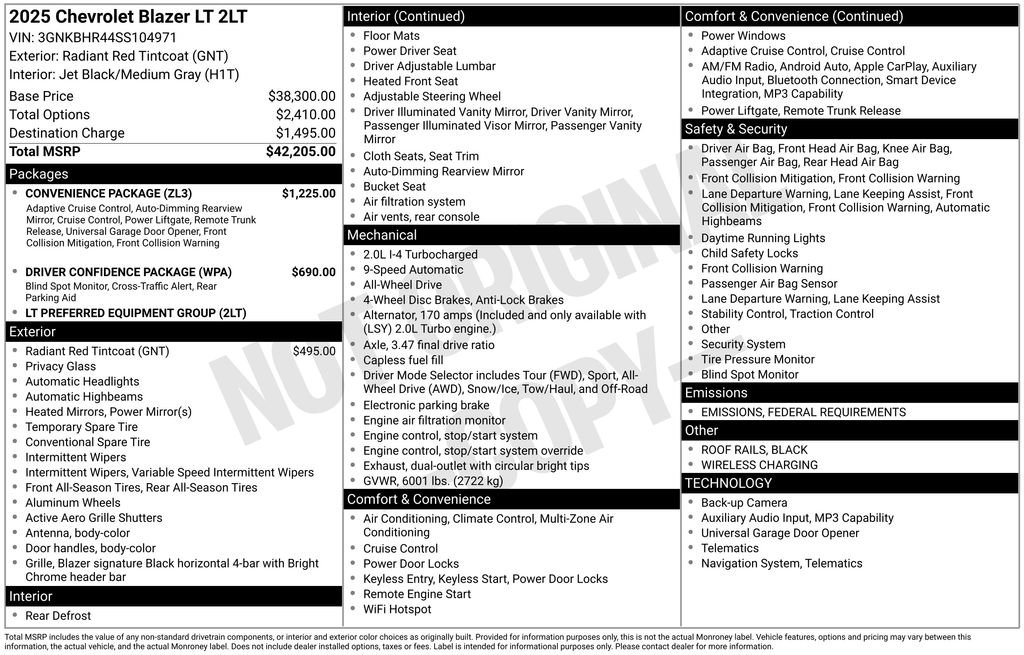 New 2025 Chevrolet Blazer LT w/ Convenience Package image 10