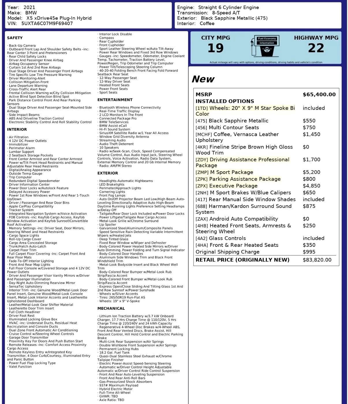 Used 2021 BMW X5 xDrive45e w/ M Sport Package image 3