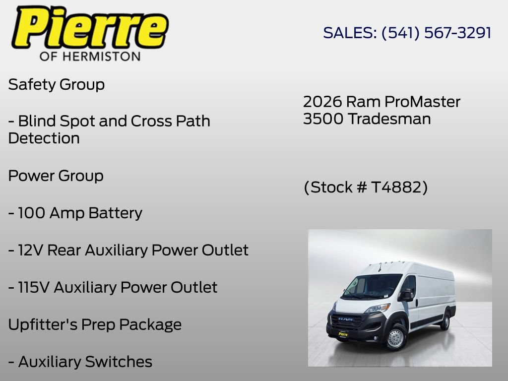 New 2026 RAM ProMaster 3500 w/ Safety Group FWD image 12