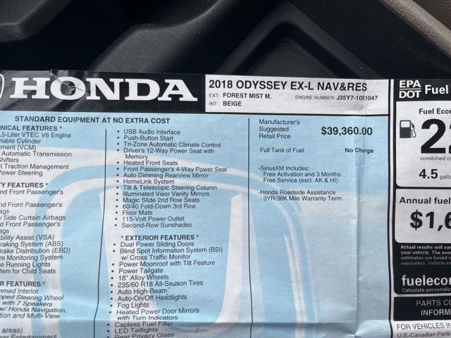 Used 2018 Honda Odyssey EX-L image 11