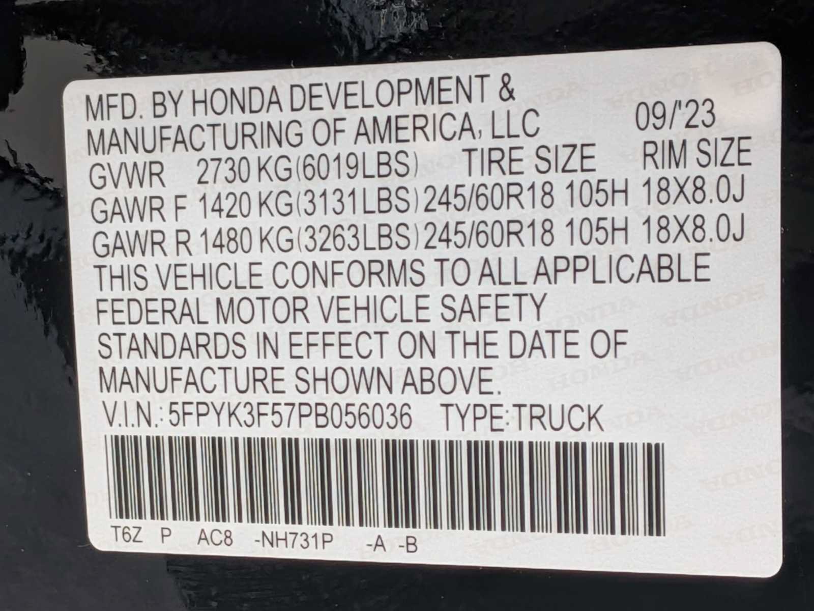 Certified 2023 Honda Ridgeline RTL image 32