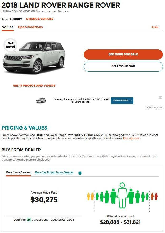 Used 2018 Land Rover Range Rover HSE image 16