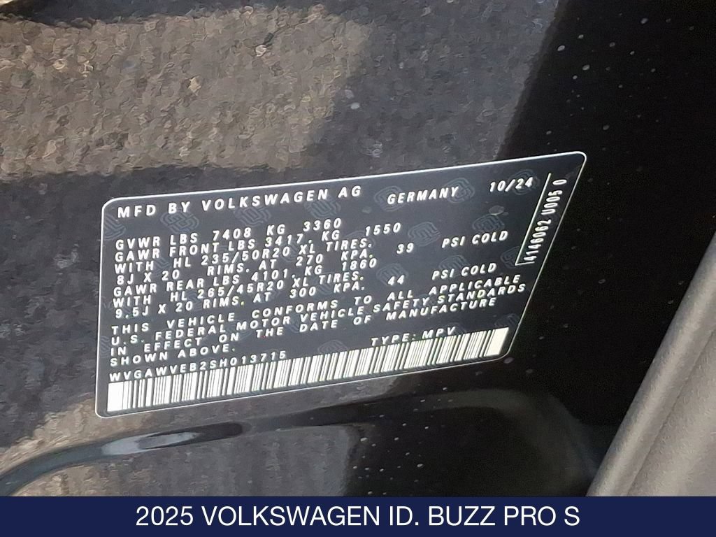 New 2025 Volkswagen ID. Buzz Pro S RWD image 11