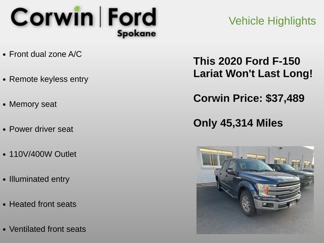 Used 2020 Ford F150 Lariat w/ Equipment Group 501A Mid image 6