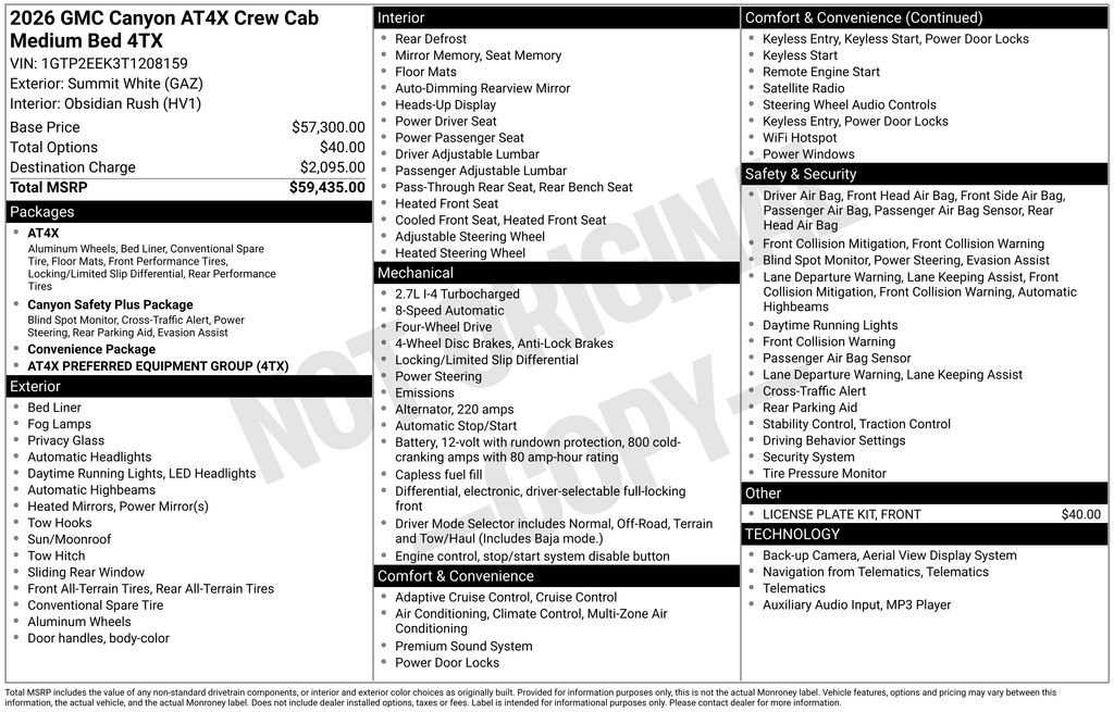 New 2026 GMC Canyon AT4X AWD/4WD image 60