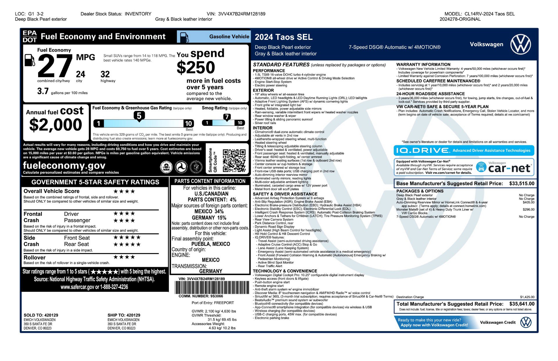 Used 2024 Volkswagen Taos SEL AWD/4WD image 11