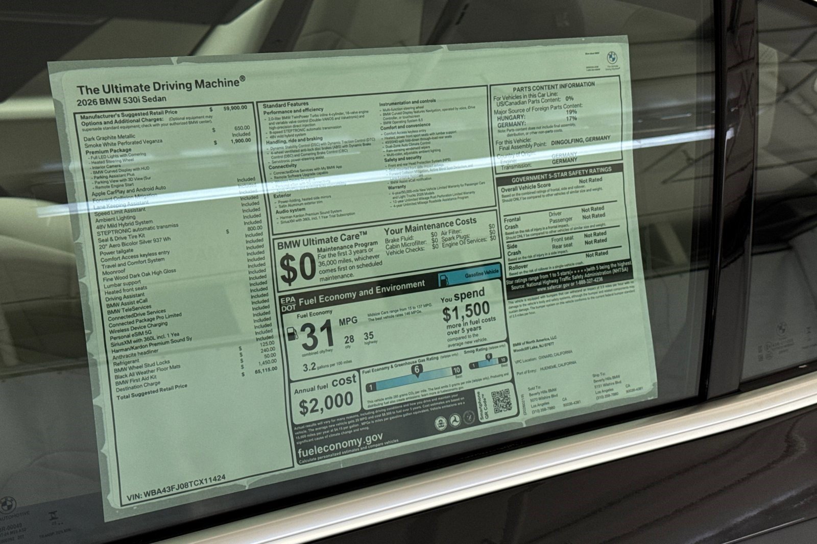 Used 2026 BMW 530i w/ Premium Package RWD image 29