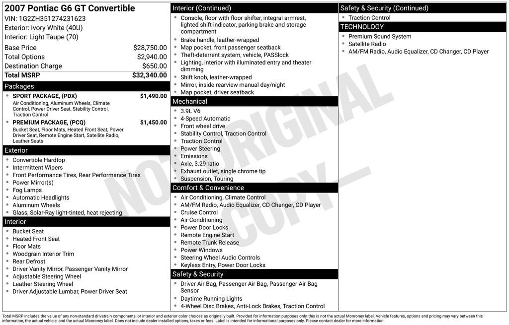Used 2007 Pontiac G6 GT w/ Sport Package FWD image 20